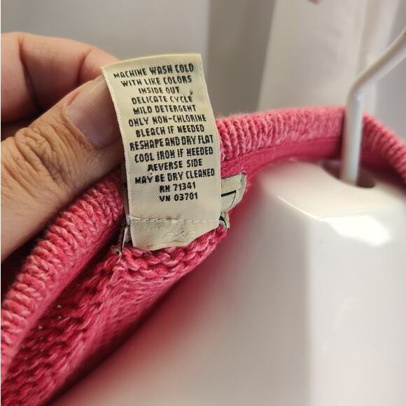 LL Bean Pink Coral 100% Cotton Button Front Cardigan, XL - Picture 6 of 8